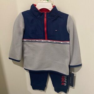 18 months Tommy Hilfiger sweater and matching fleece pants brand new